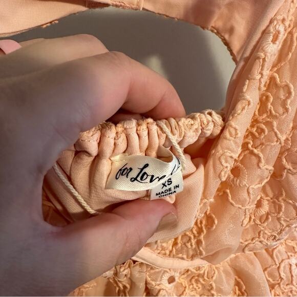 NWT For Love & Lemons Peach Pink Floral Bustier Mini Dress XS - Picture 11 of 14